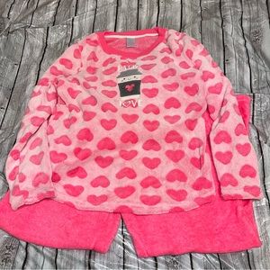 Super Cuddly Pink Heart Latte Pajamas
